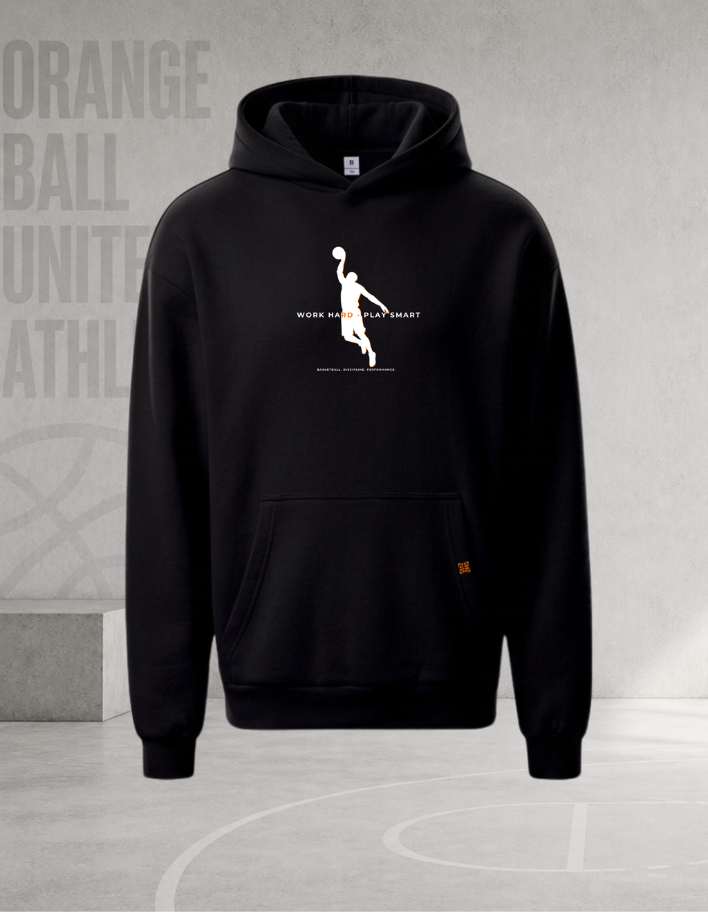 Men’s Oversized Basketball Hoodie | Work Hard – Play Smart v.2