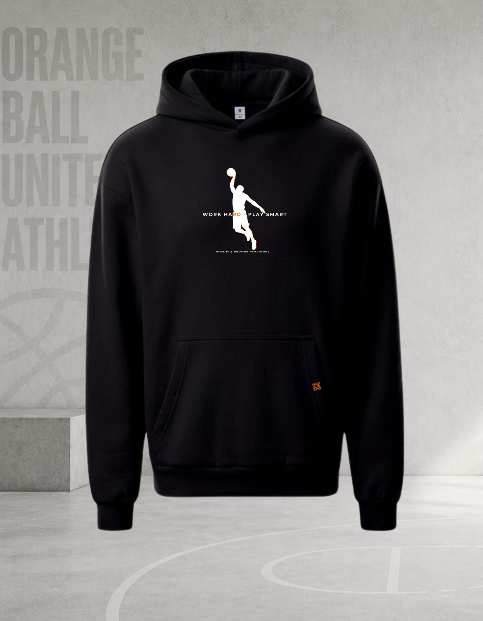 Men’s Oversized Basketball Hoodie | Work Hard – Play Smart v.2