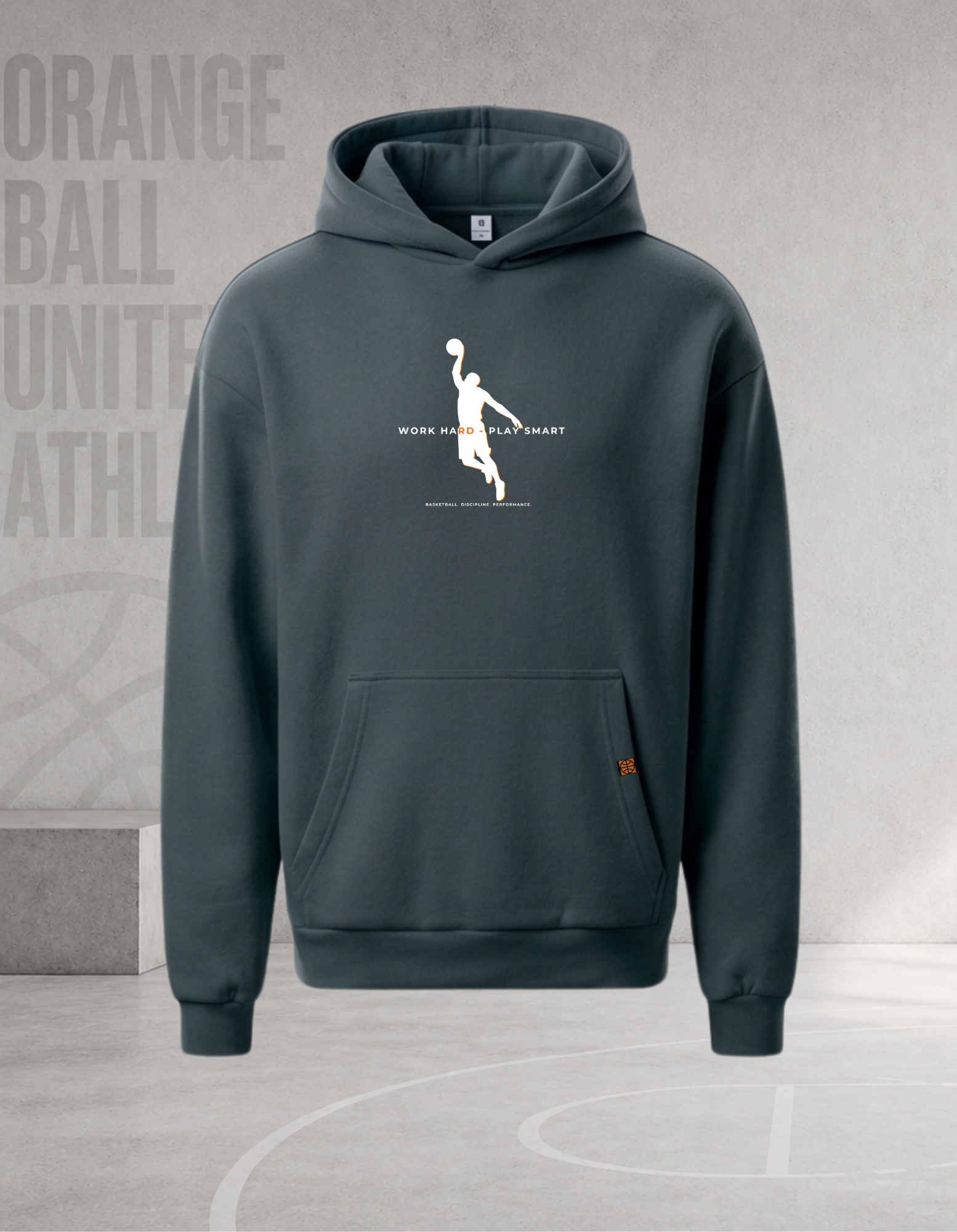 Men’s Oversized Basketball Hoodie | Work Hard – Play Smart v.2