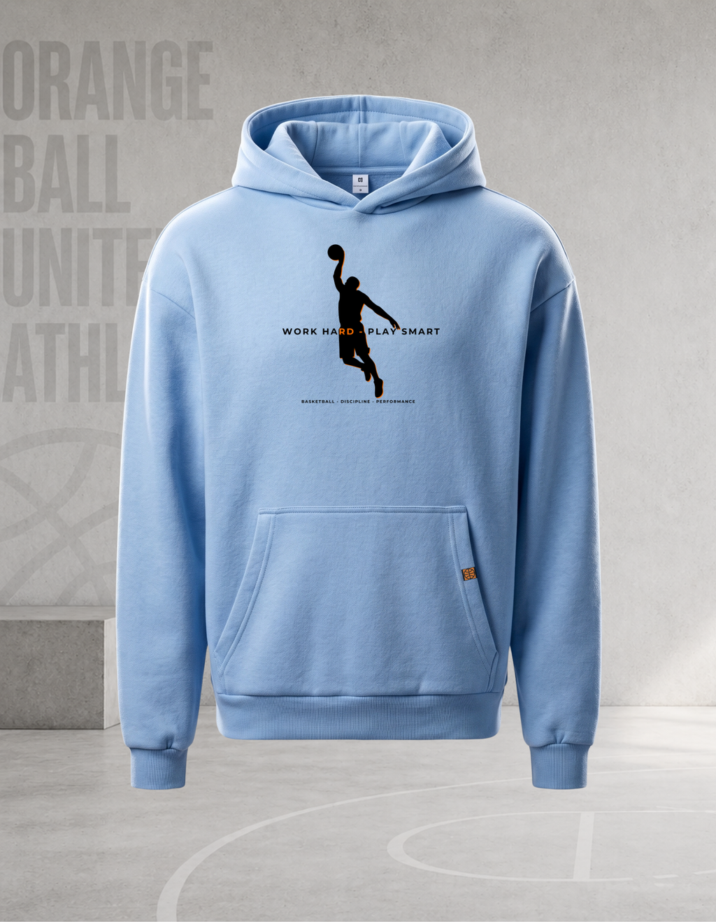 Men’s Oversized Basketball Hoodie | Work Hard – Play Smart v.2