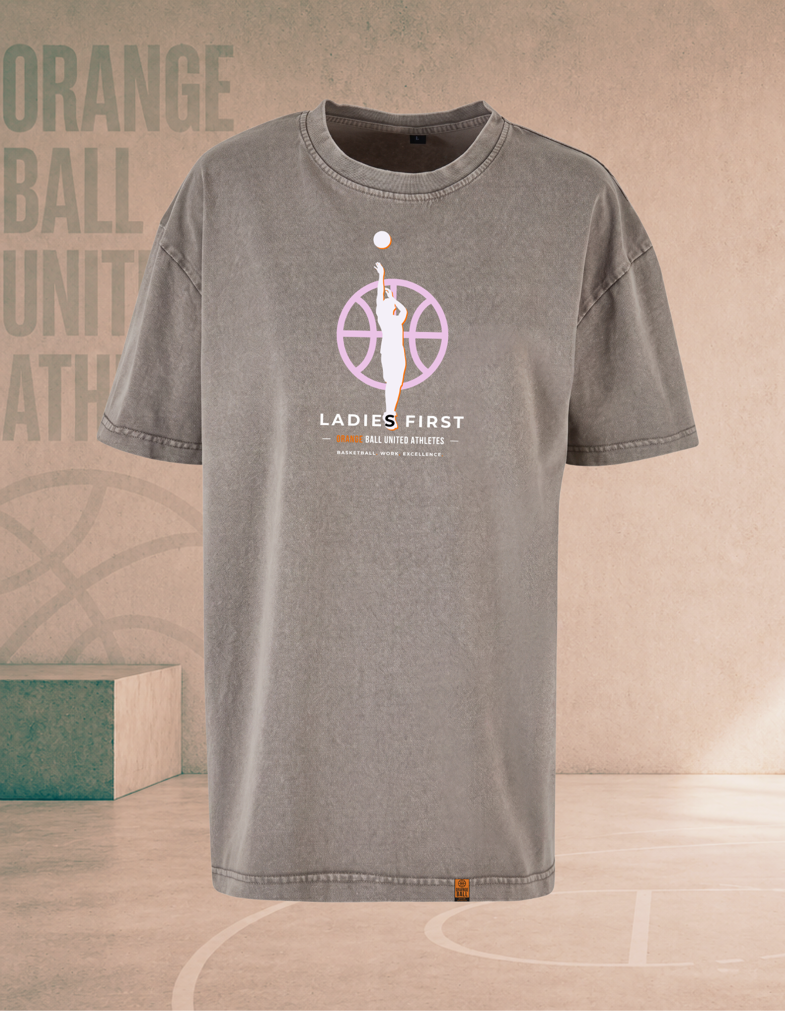 Women’s Oversized Acid Wash Basketball T-Shirt | LadiesFirst v.3