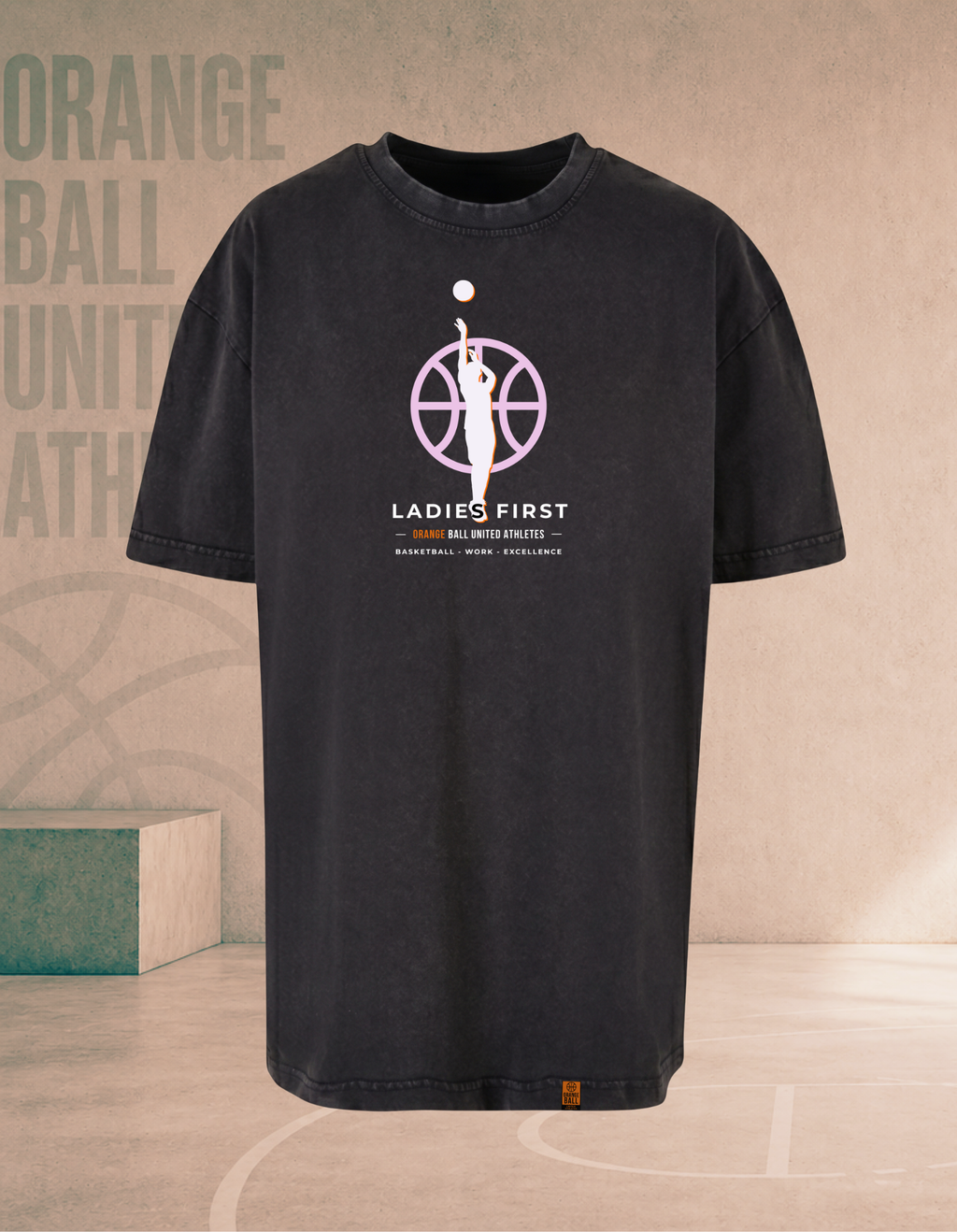 Women’s Oversized Acid Wash Basketball T-Shirt | LadiesFirst v.3