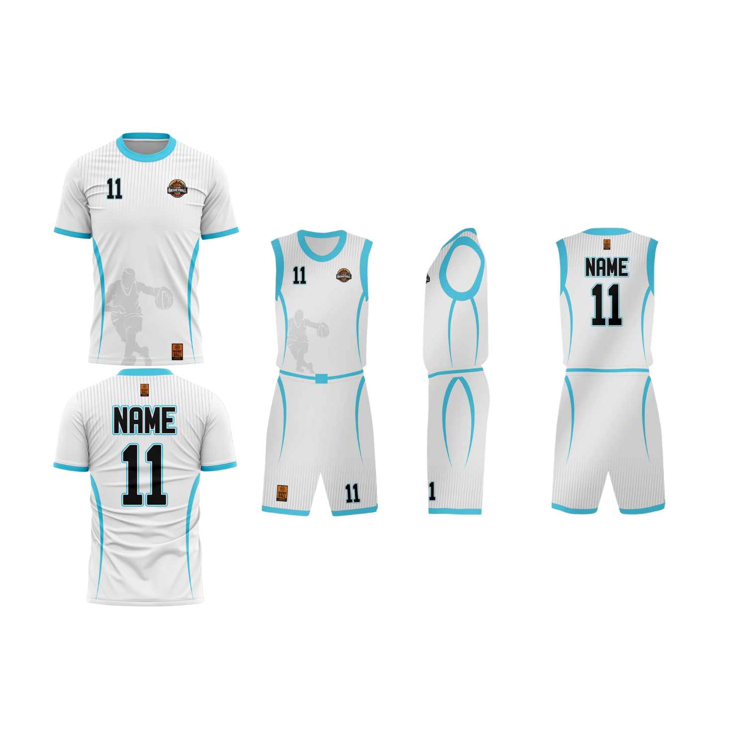 Youth Basketball Teamwear Set | Game Uniform + Warm-Up Shirt | ClubLine